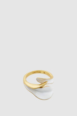 Front product shot of the Oroton Magnolia Ring in Worn Gold/White and Brass material for Women .