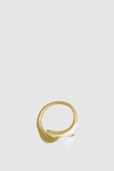 Detail product shot of the Oroton Magnolia Ring in Worn Gold/White and Brass material for Women .