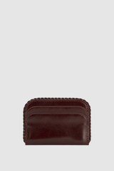 Back product shot of the Oroton Marella Crackle Credit Card Sleeve in Copper and Premium crackle leather for Women .