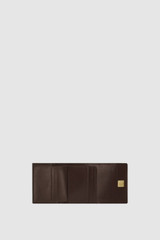 Internal product shot of the Oroton Etta Bifold Wallet in Dark Chocolate and Premium epi split leather for Women .