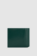 Back product shot of the Oroton Jordan Crackle Bifold Wallet in Emerald and Premium crackle leather for Men .