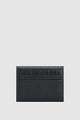 Back product shot of the Oroton Jordan Texture Card Pouch in Black and Premium textured leather for Men .