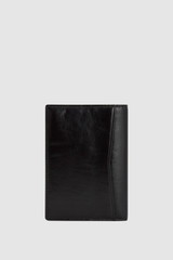 Back product shot of the Oroton Jordan Crackle Passport Holder in Dark Chocolate and Premium crackle leather for Men .