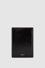 Front product shot of the Oroton Jordan Crackle Passport Holder in Dark Chocolate and Premium crackle leather for Men .