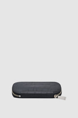 Back product shot of the Oroton Jordan Texture Zip Sunglasses Case in Black and Premium textured leather for Men .