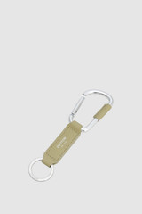 Front product shot of the Oroton Jordan Carabiner Keyring in Pistachio and Premium textured leather for Men .