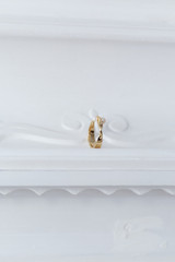 Detail product shot of the Oroton Felicity Ring in Pearl/Gold and Brass material for Women .