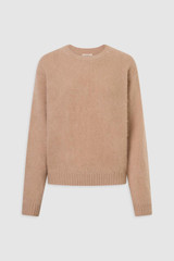 Front product shot of the Oroton Cashmere Blend Knit in Biscotti and 	
70% ultra-fine merino wool and 30% cashmere blend fabric for Women .