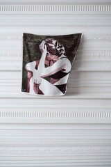 Detail product shot of the Oroton The Swimmer Scarf in Olive and 100% silk twill fabric for Women .