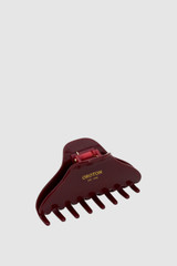 Back product shot of the Oroton Daphne Claw Clip in Bordeaux and Acetate and steel material for Women .