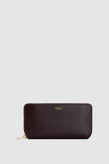 Front product shot of the Oroton Grace Zip Around Wallet in Burnt Umber and Premium saffiano leather for Women .