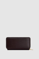 Back product shot of the Oroton Grace Zip Around Wallet in Burnt Umber and Premium saffiano leather for Women .