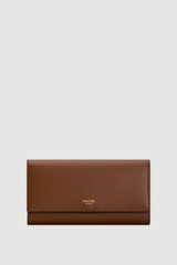 Front product shot of the Oroton Grace Large ID Wallet in Cinnamon and Premium saffiano leather for Women .