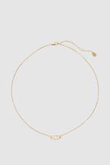 Front product shot of the Oroton Juliette Necklace in Gold and Brass material for Women .