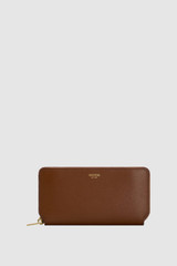 Front product shot of the Oroton Grace Zip Around Wallet in Cinnamon and Premium saffiano leather for Women .
