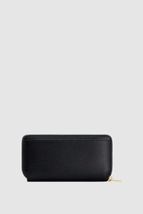 Back product shot of the Oroton Grace Zip Around Wallet in Black and Premium saffiano leather for Women .