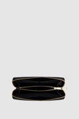 Internal product shot of the Oroton Grace Zip Around Wallet in Black and Premium saffiano leather for Women .