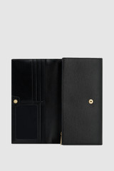 Internal product shot of the Oroton Grace Large ID Wallet in Black and Premium saffiano leather for Women .