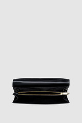 Internal product shot of the Oroton Grace Large ID Wallet in Black and Premium saffiano leather for Women .