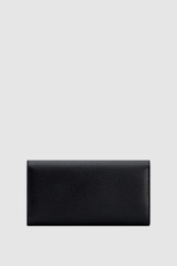 Back product shot of the Oroton Grace Large ID Wallet in Black and Premium saffiano leather for Women .