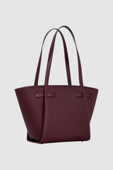 Back product shot of the Oroton Juliette Medium Tote in Burgundy and Premium pebble leather for Women .