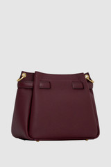 Back product shot of the Oroton Juliette Bucket Bag in Burgundy and Premium pebble leather for Women .