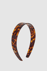 Front product shot of the Oroton Daphne Headband in Tort/Brass and Acetate and brass material for Women .