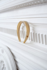Detail product shot of the Oroton Daphne Headband in Shell/Brass and Acetate and brass material for Women .