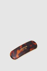Front product shot of the Oroton Daphne Small Barette in Tort/Brass and Acetate, iron, and zinc material for Women .