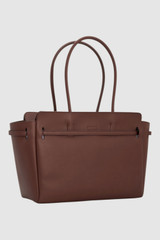 Back product shot of the Oroton Cleo Smooth Work Tote in Treacle and Premium smooth leather for Women .