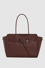 Front product shot of the Oroton Cleo Smooth Work Tote in Treacle and Premium smooth leather for Women .