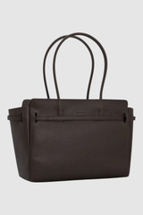 Back product shot of the Oroton Cleo Smooth Work Tote in Dark Chocolate and Premium smooth leather for Women .