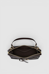 Internal product shot of the Oroton Cleo Crackle Shoulder Bag in True Chocolate and Premium crackle leather for Women .
