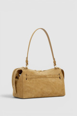 Back product shot of the Oroton Cleo Suede Shoulder Bag in Tobacco and Premium suede leather for Women .