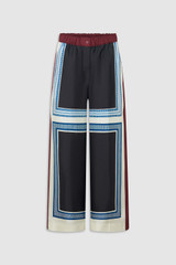 Front product shot of the Oroton Silk Scarf Pyjama Pant in Black and 100% silk twill fabric for Women .
