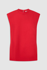 Front product shot of the Oroton Silk Shell Top in Poppy and 100% silk twill fabric for Women .