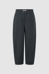Front product shot of the Oroton Washed Twill Barrel Leg Pant in Washed Black and 100% cotton fabric for Women .