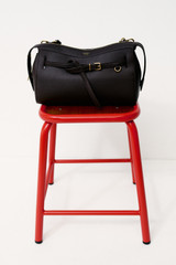 Detail product shot of the Oroton Cleo Smooth Shoulder Bag in Dark Chocolate and Premium smooth leather for Women .