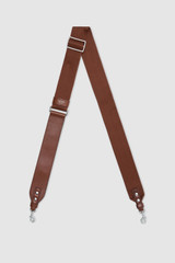 Back product shot of the Oroton Mica Burnished Leather Bag Strap in Dark Chestnut and Premium smooth, vegetable-tanned leather for Women .