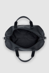 Internal product shot of the Oroton Thomas Weekender Bag in Black and Premium waxy pebble leather for Men .