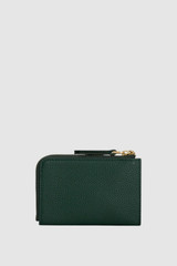 Back product shot of the Oroton Eve Pouch With Key Ring in Evergreen and Premium pebble leather for Women .