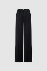 Front product shot of the Oroton Double Satin Pyjama Pant in Black and 100% viscose fabric for Women .