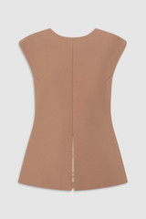 Front product shot of the Oroton Structured Top in Burnt Rose and 100% cotton fabric for Women .