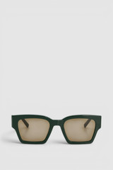 Front product shot of the Oroton Stevie Sunglasses in Emerald and Handcrafted acetate frame for Women .