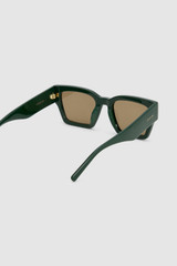 Back product shot of the Oroton Stevie Sunglasses in Emerald and Handcrafted acetate frame for Women .