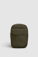 Front product shot of the Oroton Oscar Pebble Crossbody in Forest Green and Premium pebble leather for Men .