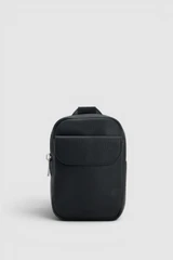 Front product shot of the Oroton Oscar Pebble Crossbody in Black and Premium pebble leather for Men .