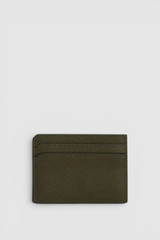 Back product shot of the Oroton Oscar Pebble Credit Card Sleeve in Forest Green and Premium pebble leather for Men .