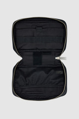 Internal product shot of the Oroton Oscar Pebble Tech Case in Black and Premium pebble leather for Men .