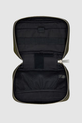 Internal product shot of the Oroton Oscar Pebble Tech Case in Forest Green and Premium pebble leather for Men .